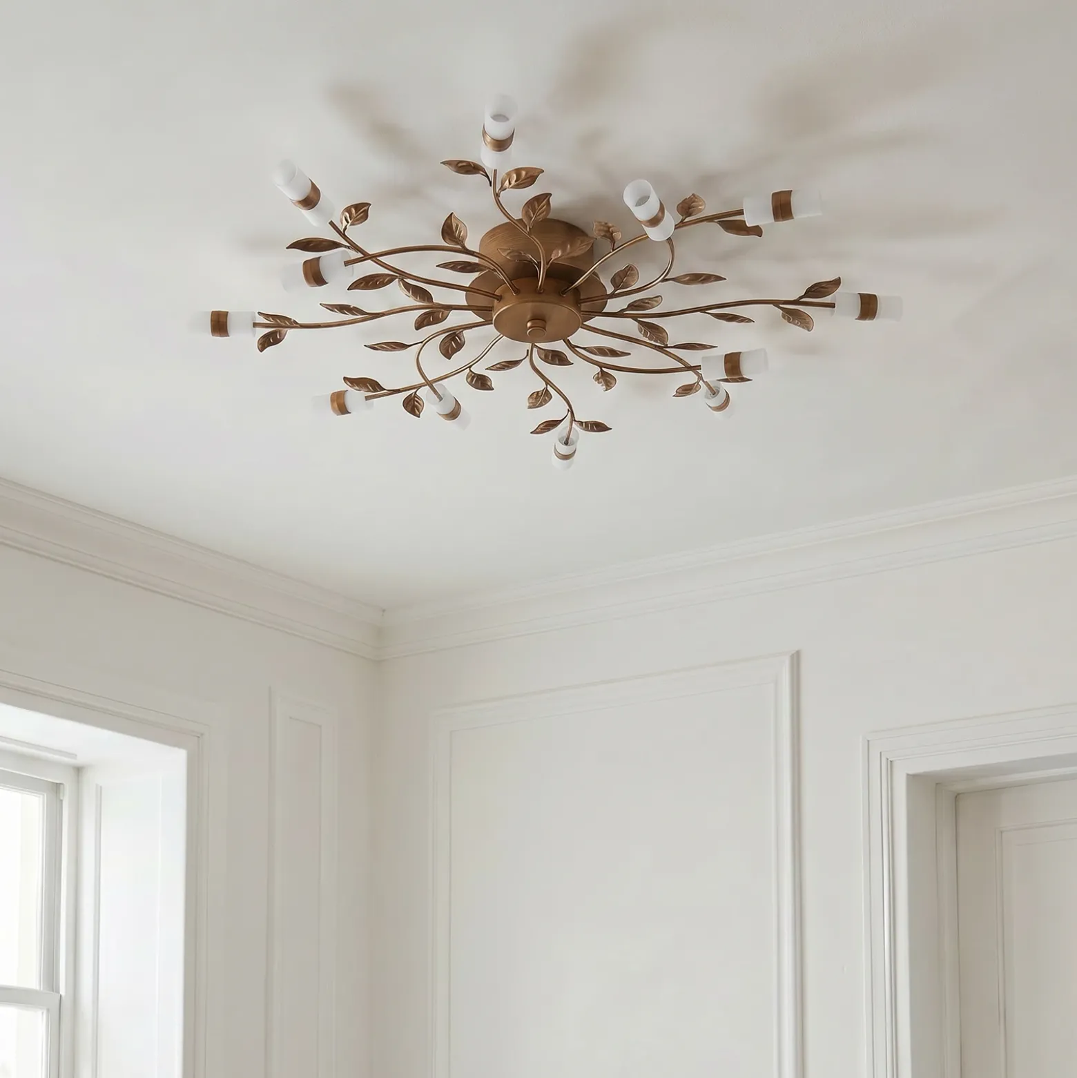 Plafón LED Bentas de Lindby, bronce, metal, Ø 80 cm