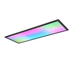 Plafón LED Beta, longitud 80 cm, negro, RGBW, CCT