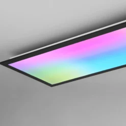 Plafón LED Beta, longitud 80 cm, negro, RGBW, CCT