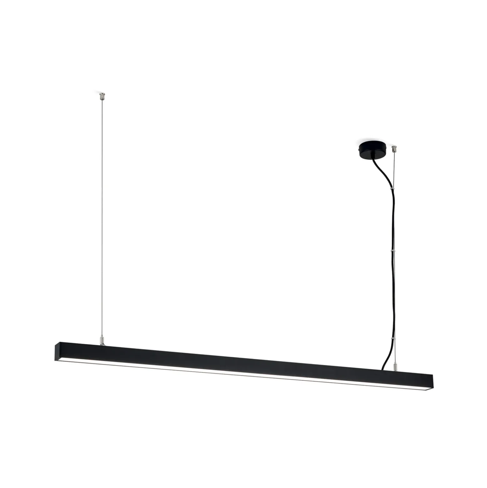 Plafón LED Bounce, negro, longitud 113 cm, CCT, aluminio