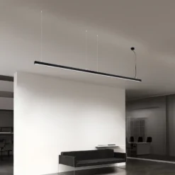 Plafón LED Bounce, negro, longitud 113 cm, CCT, aluminio