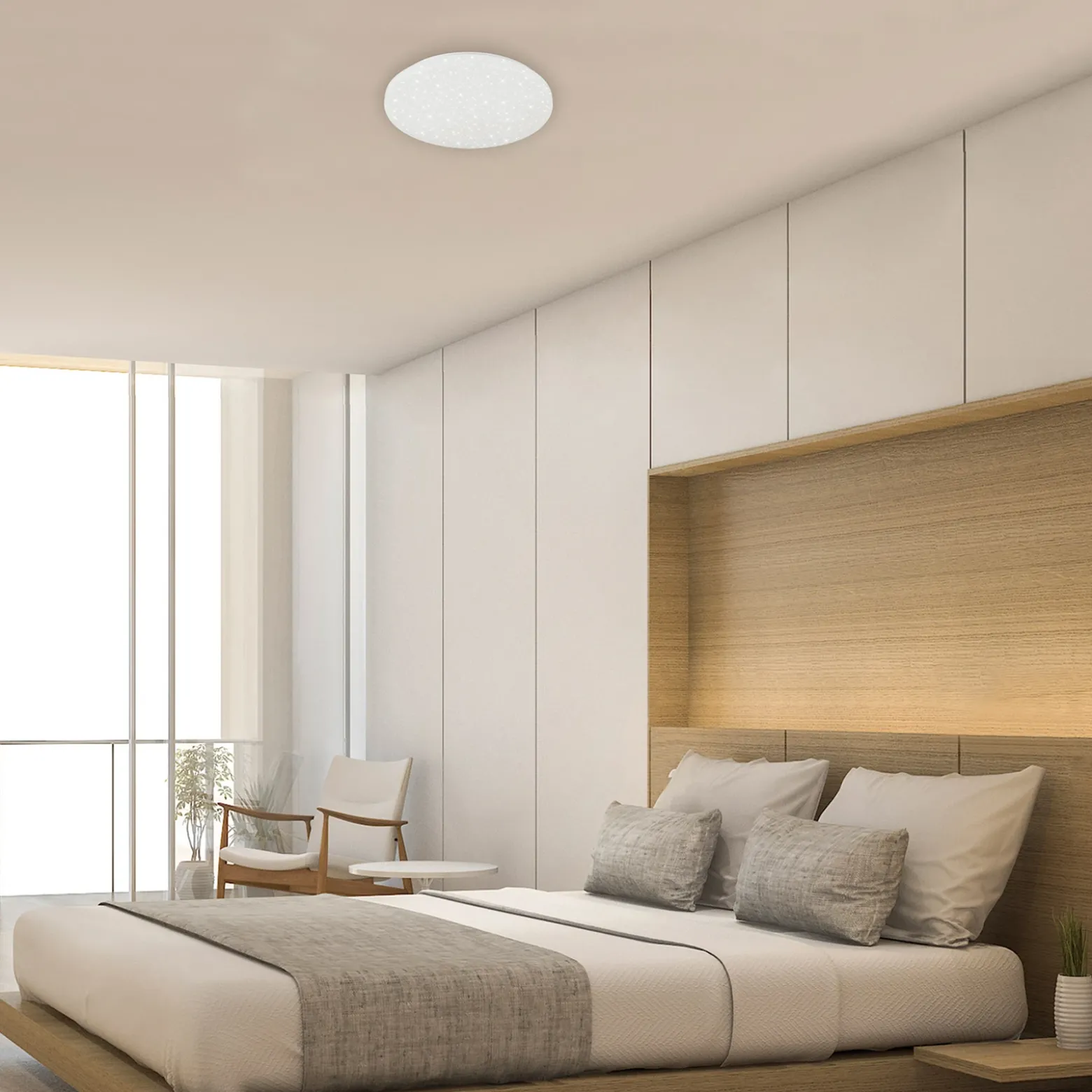 Plafón LED Brili Splash, IP44, blanco, 4.000K