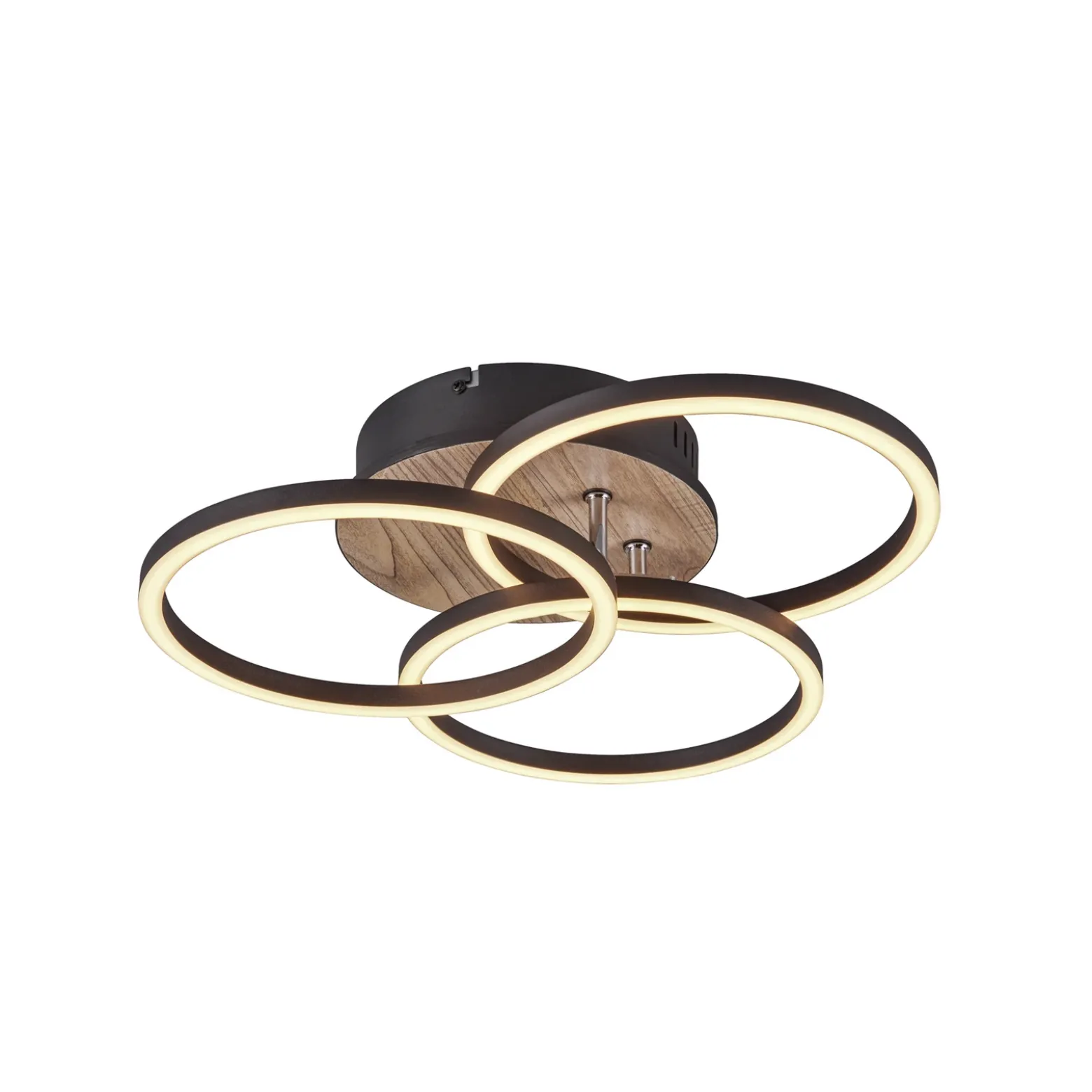Plafón LED Circle 3 luces control remoto madera