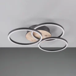 Plafón LED Circle 3 luces control remoto madera