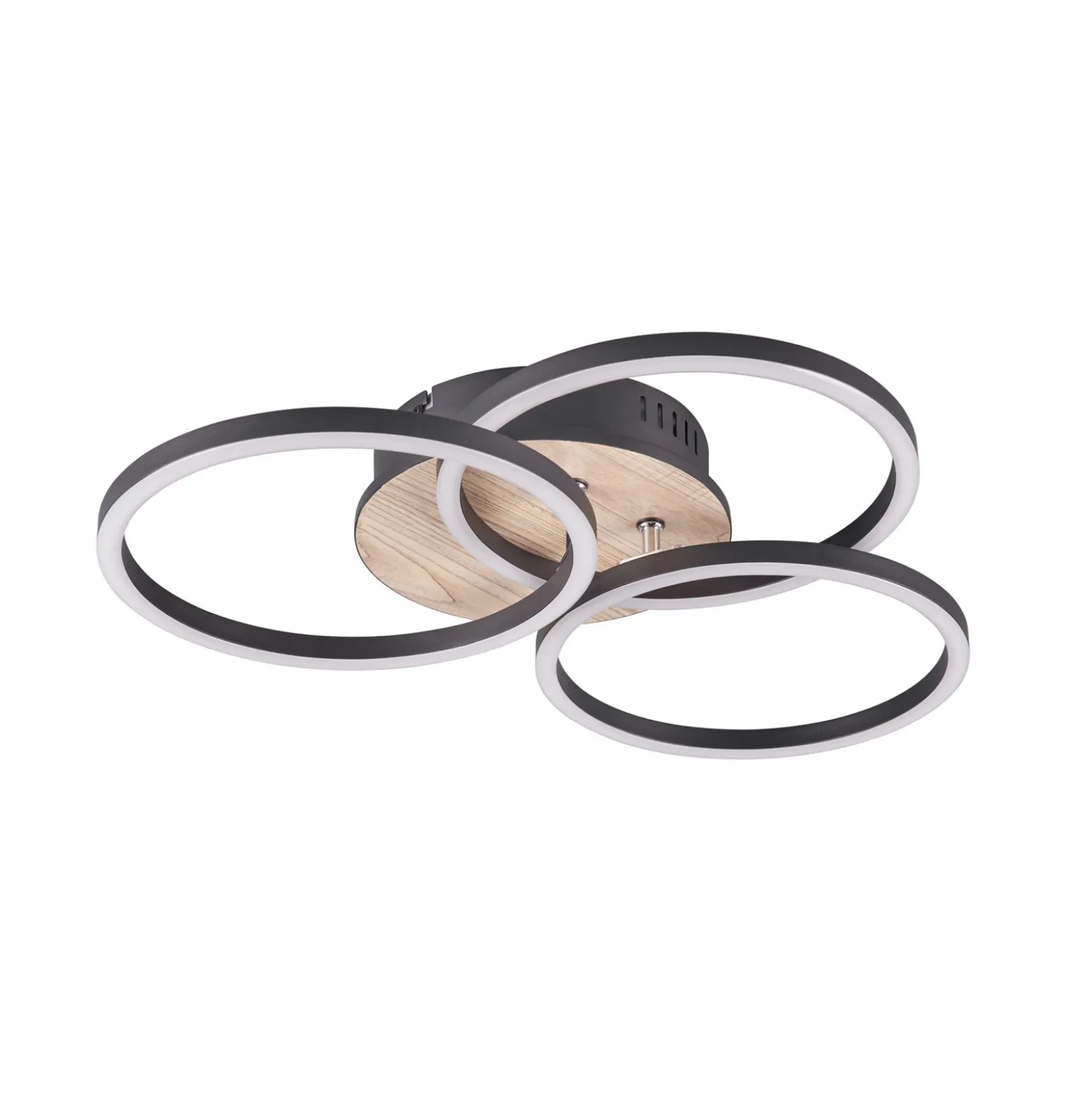Plafón LED Circle 3 luces control remoto madera
