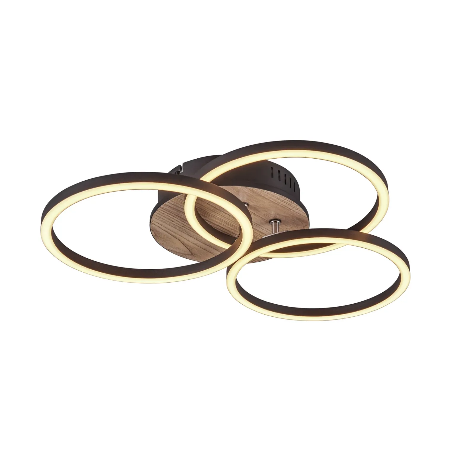 Plafón LED Circle 3 luces control remoto madera
