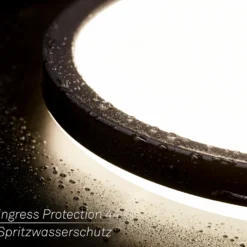 Plafón LED con sensor de movimiento, negro, Ø 29 cm, IP44, 4000K