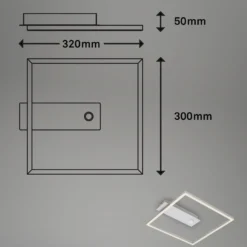 Plafón LED con sensor Nici cuadrado aluminio