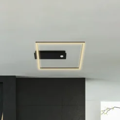 Plafón LED con sensor Nici cuadrado negro