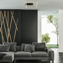 Plafón LED con sensor Nici cuadrado negro