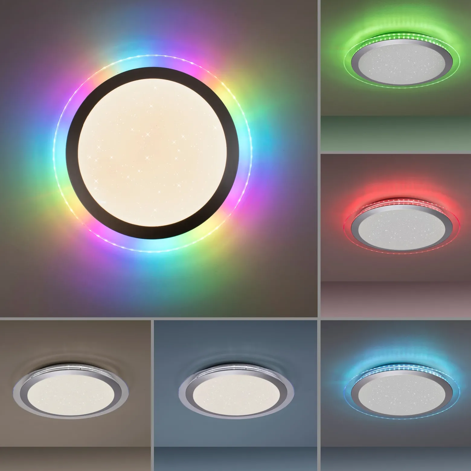Plafón LED Cyba Stars CCT RGB-Luz lateral