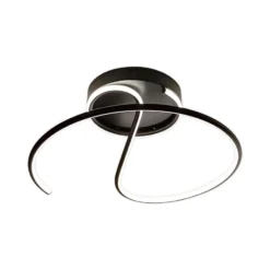 Plafón LED Delta, metal, negro, 4000 K