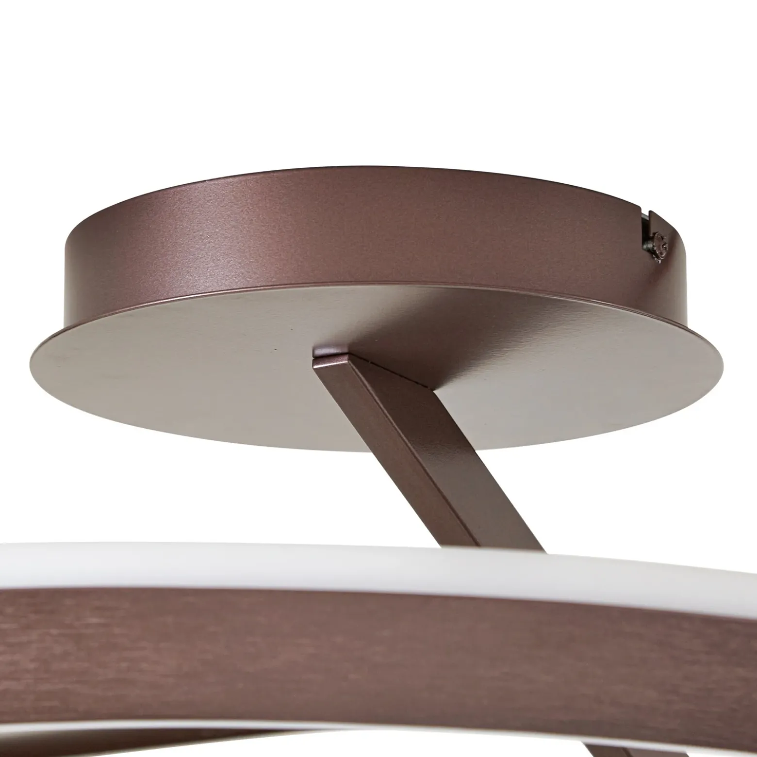 Plafón LED Eldra de Lucande, marrón café, Ø 55 cm, CCT