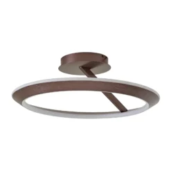 Plafón LED Eldra de Lucande, marrón café, Ø 55 cm, CCT