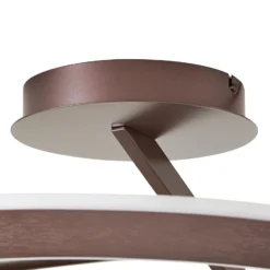 Plafón LED Eldra de Lucande, marrón café, Ø 55 cm, CCT