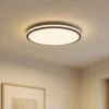 Plafón LED Emiva de Lindby, Ø 50 cm, madera oscura, CCT