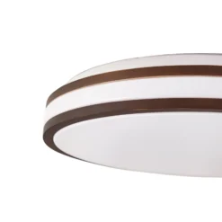 Plafón LED Emiva de Lindby, Ø 50 cm, madera oscura, CCT