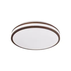 Plafón LED Emiva de Lindby, Ø 40 cm, madera oscura, CCT