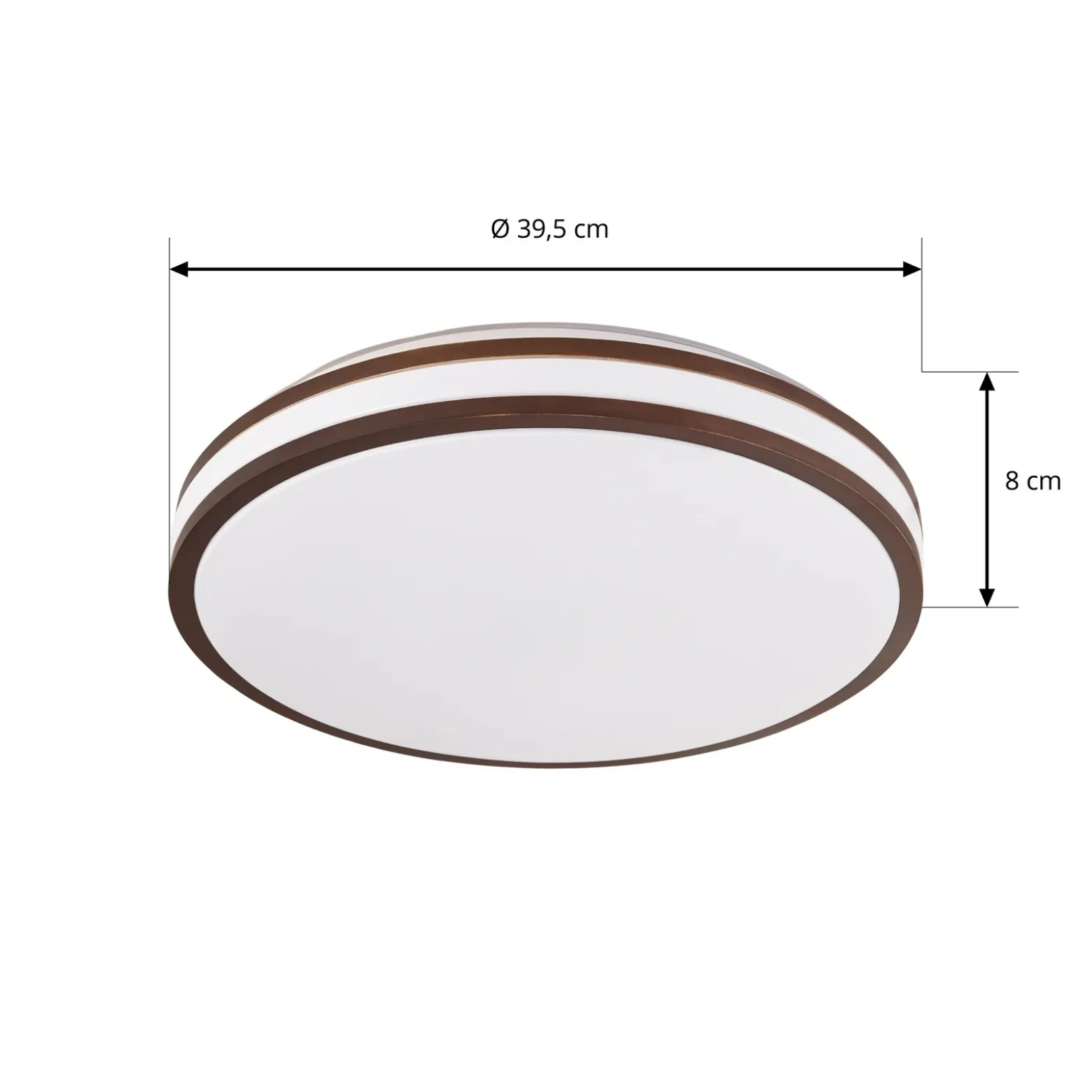 Plafón LED Emiva de Lindby, Ø 40 cm, madera oscura, CCT