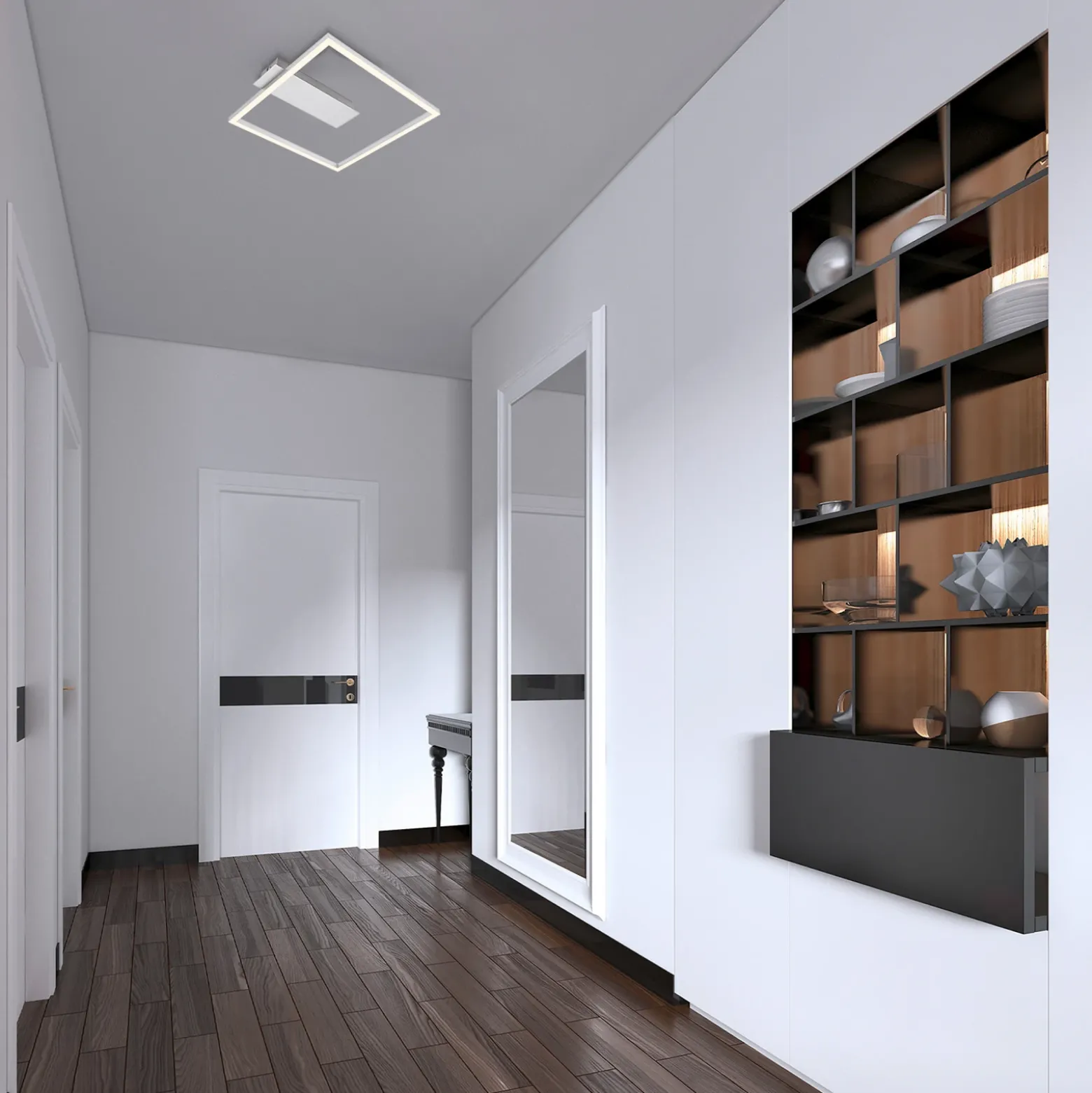 Plafón LED 3771 en forma de marco, aluminio