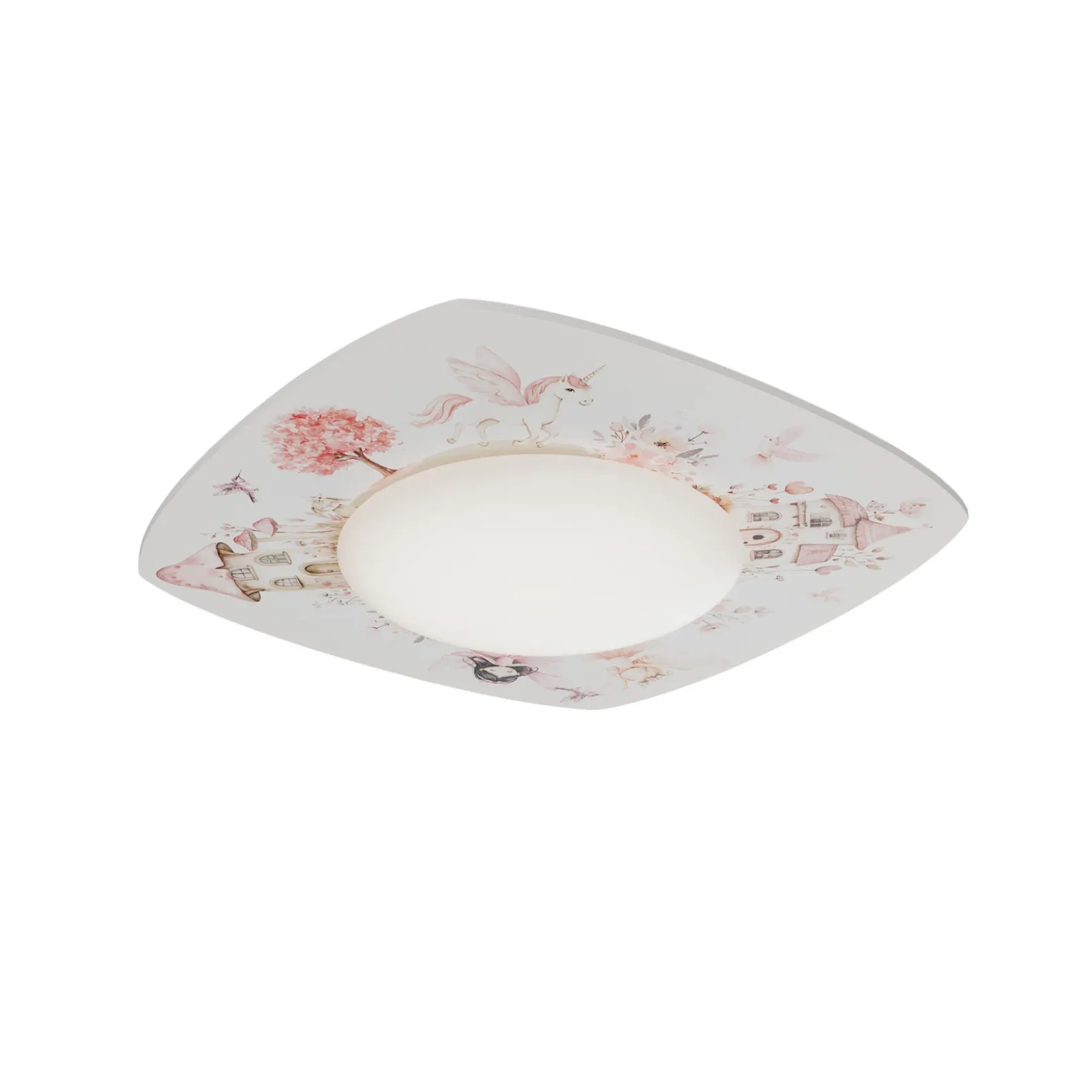 Plafón LED «Feenwelt Starlight», blanco/rosa, 58 cm de largo