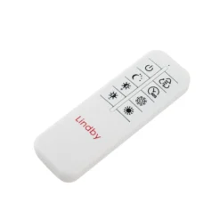 Plafón LED Firka de Lindby, blanco, madera, 42 cm, CCT, atenuable.