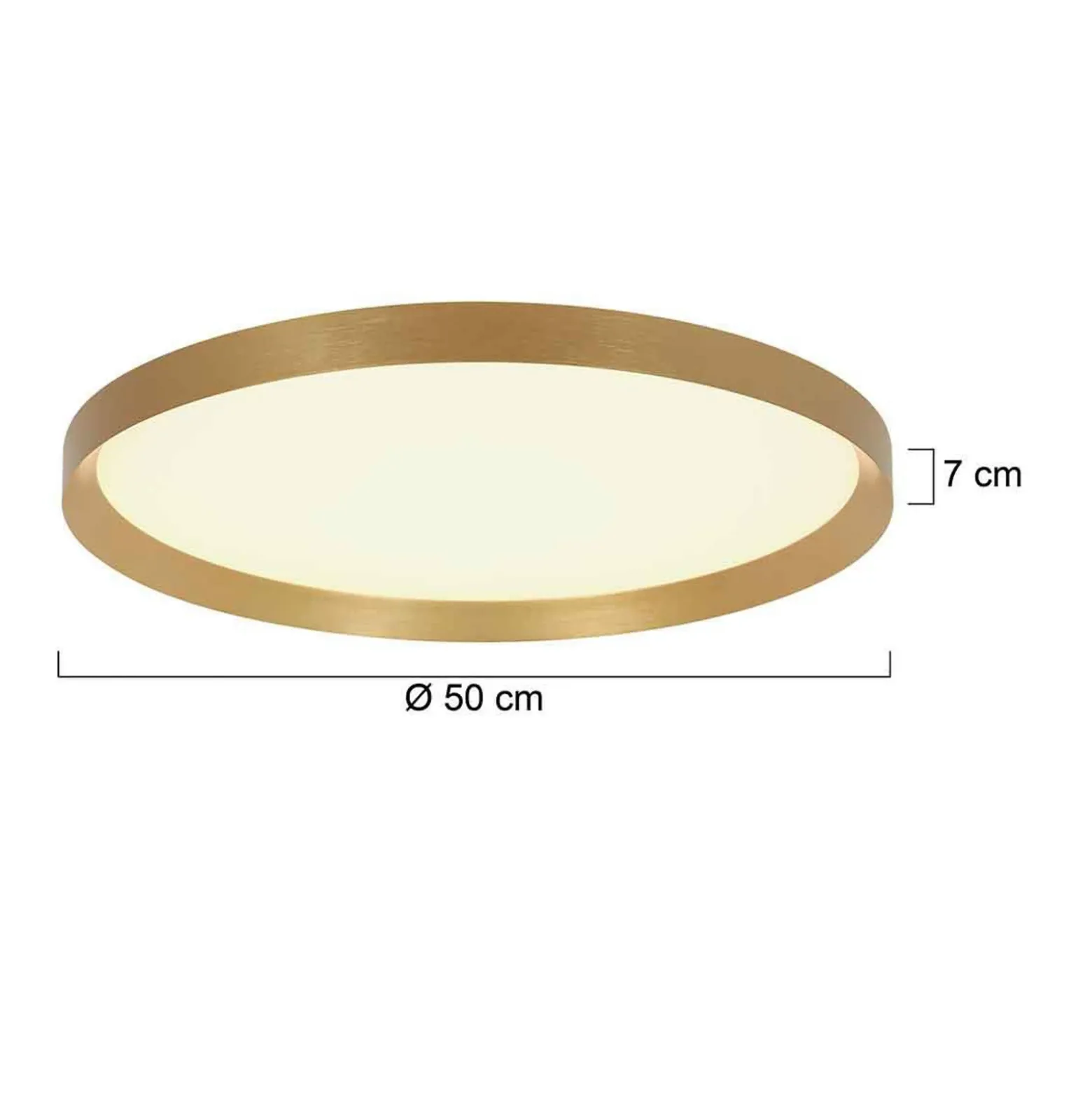 Plafón LED Flady, color dorado, Ø 50 cm directo/indirecto