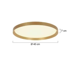 Plafón LED Flady, color dorado, Ø 40 cm directo/indirecto
