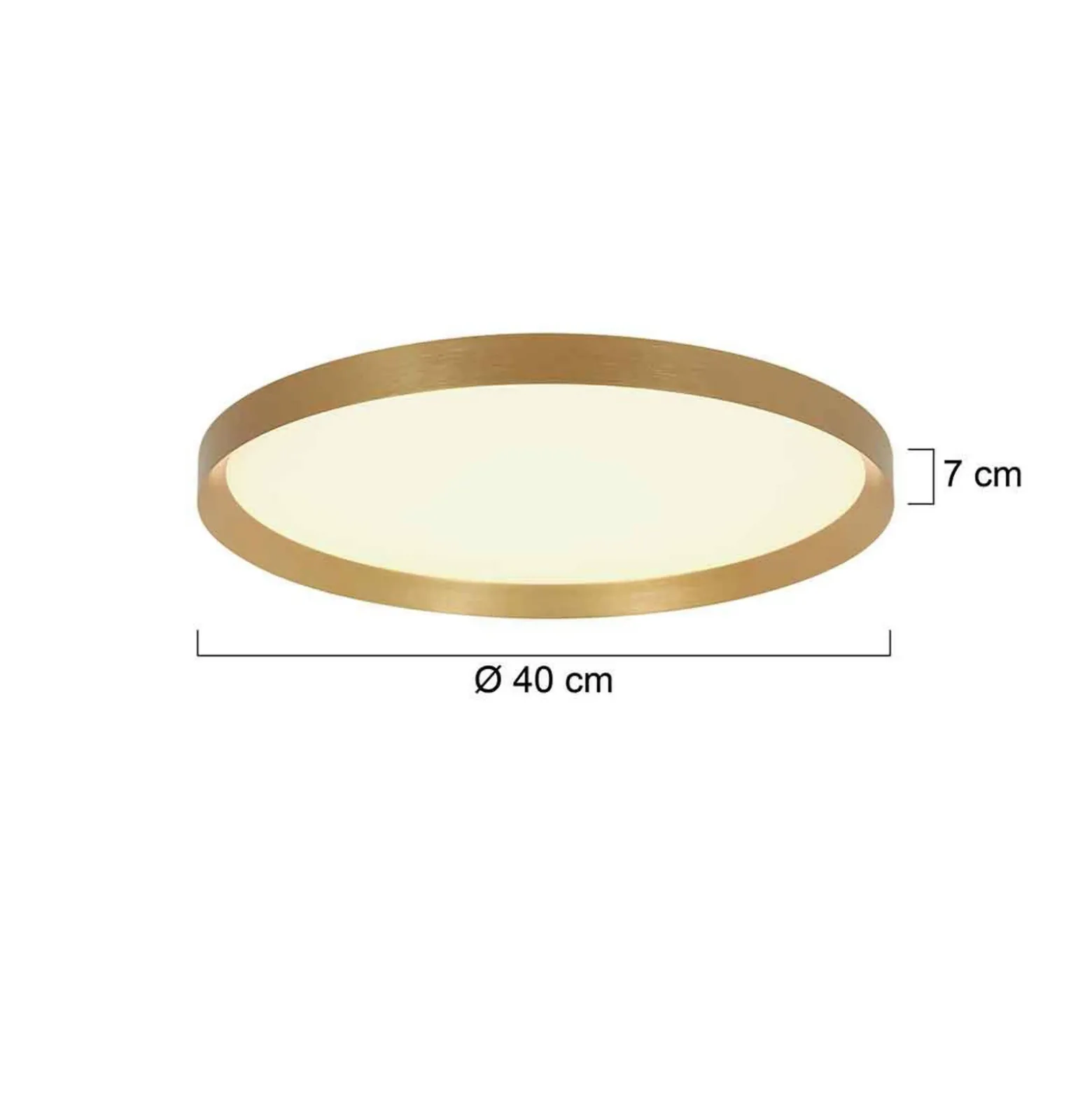 Plafón LED Flady, color dorado, Ø 40 cm directo/indirecto