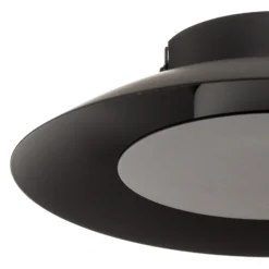 Plafón LED Foskal en negro, Ø 21,5 cm