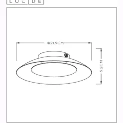Plafón LED Foskal en negro, Ø 21,5 cm