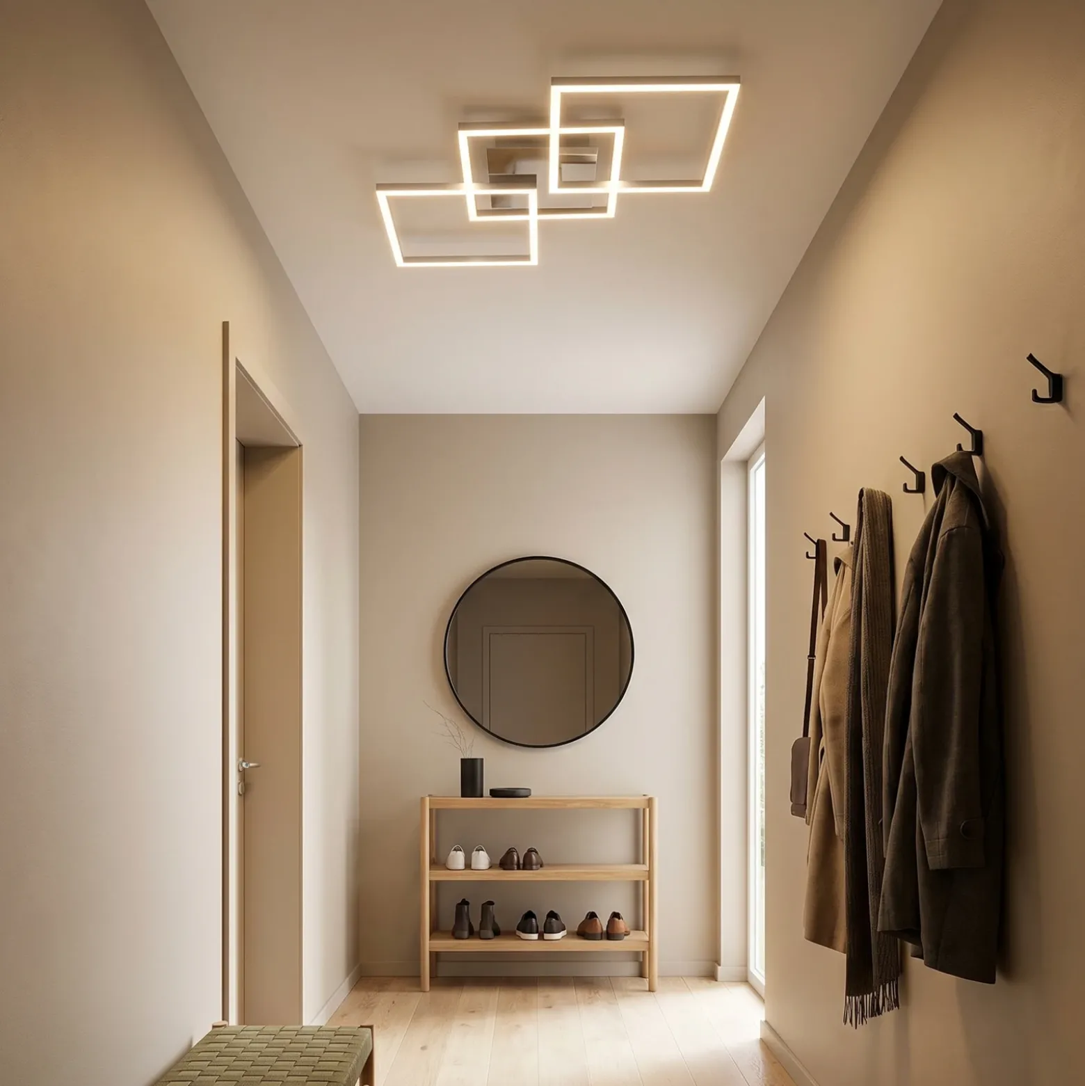 Plafón LED Frame step-dim cromo-aluminio 76x37cm