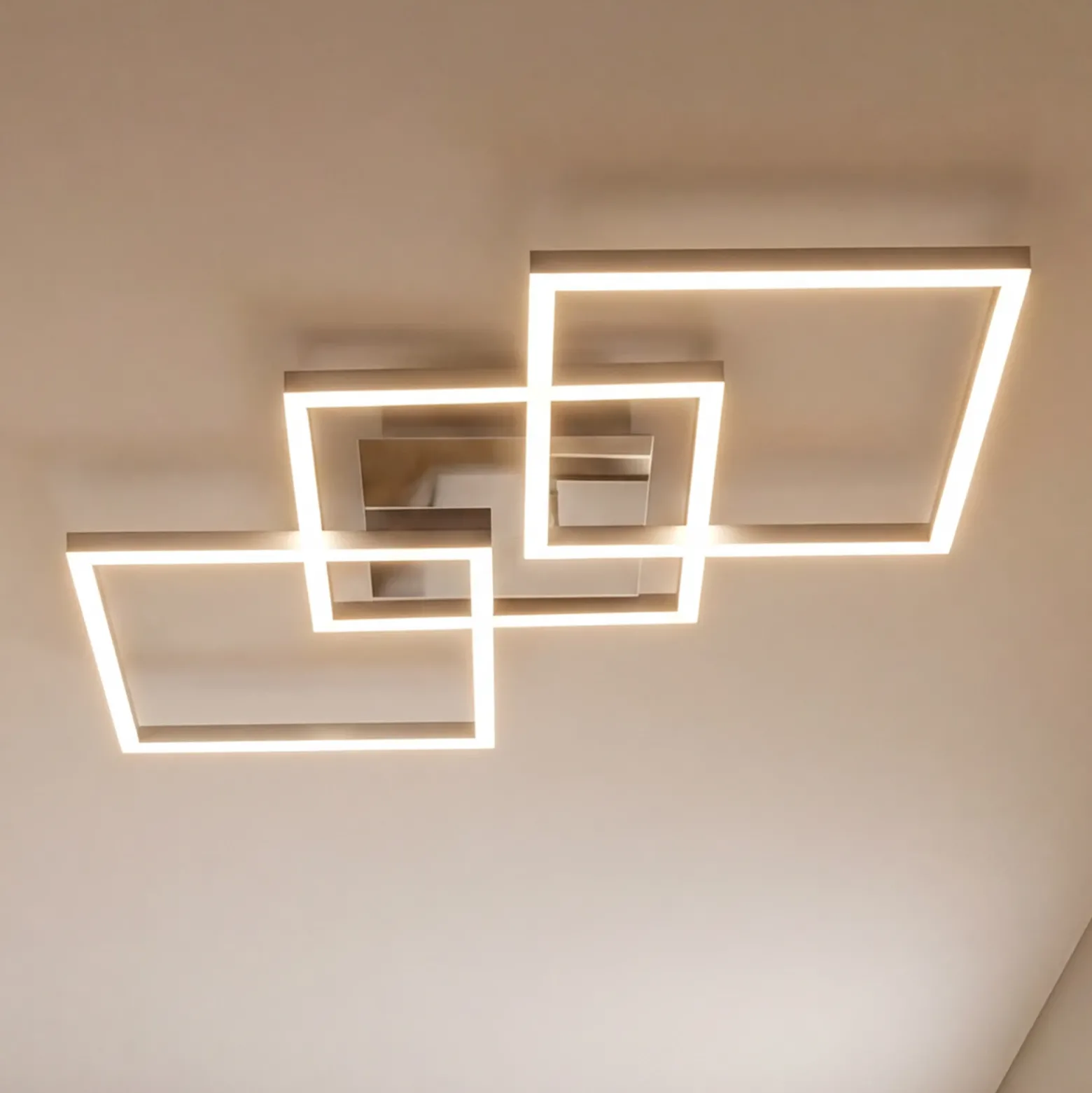Plafón LED Frame step-dim cromo-aluminio 76x37cm