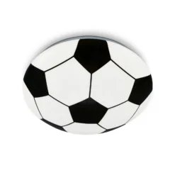 Plafón LED Fútbol, negro/blanco, Ø 27,5cm