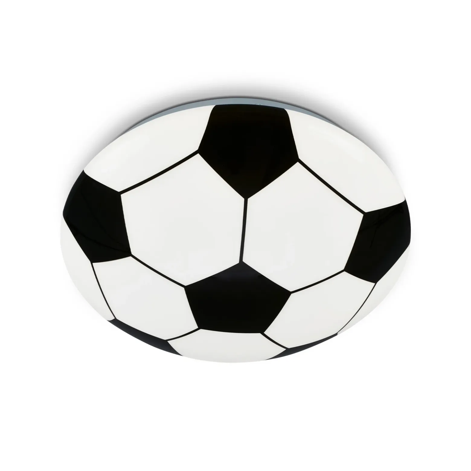 Plafón LED Fútbol, negro/blanco, Ø 27,5cm