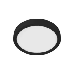 Plafón LED Fueva 5 IP44 4000K negro Ø28,5cm