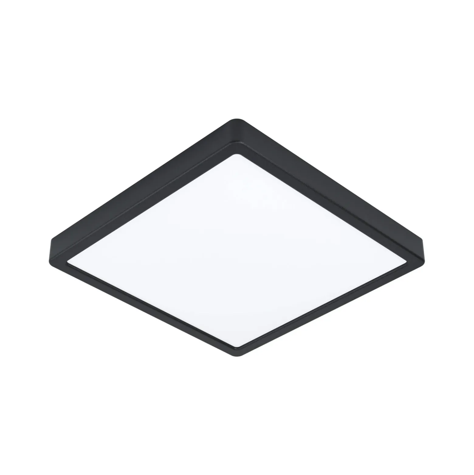 Plafón LED Fueva 5 IP44 840 negro 28,5x28,5