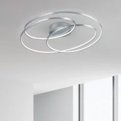 Plafón LED Gale, 80 cm, níquel mate