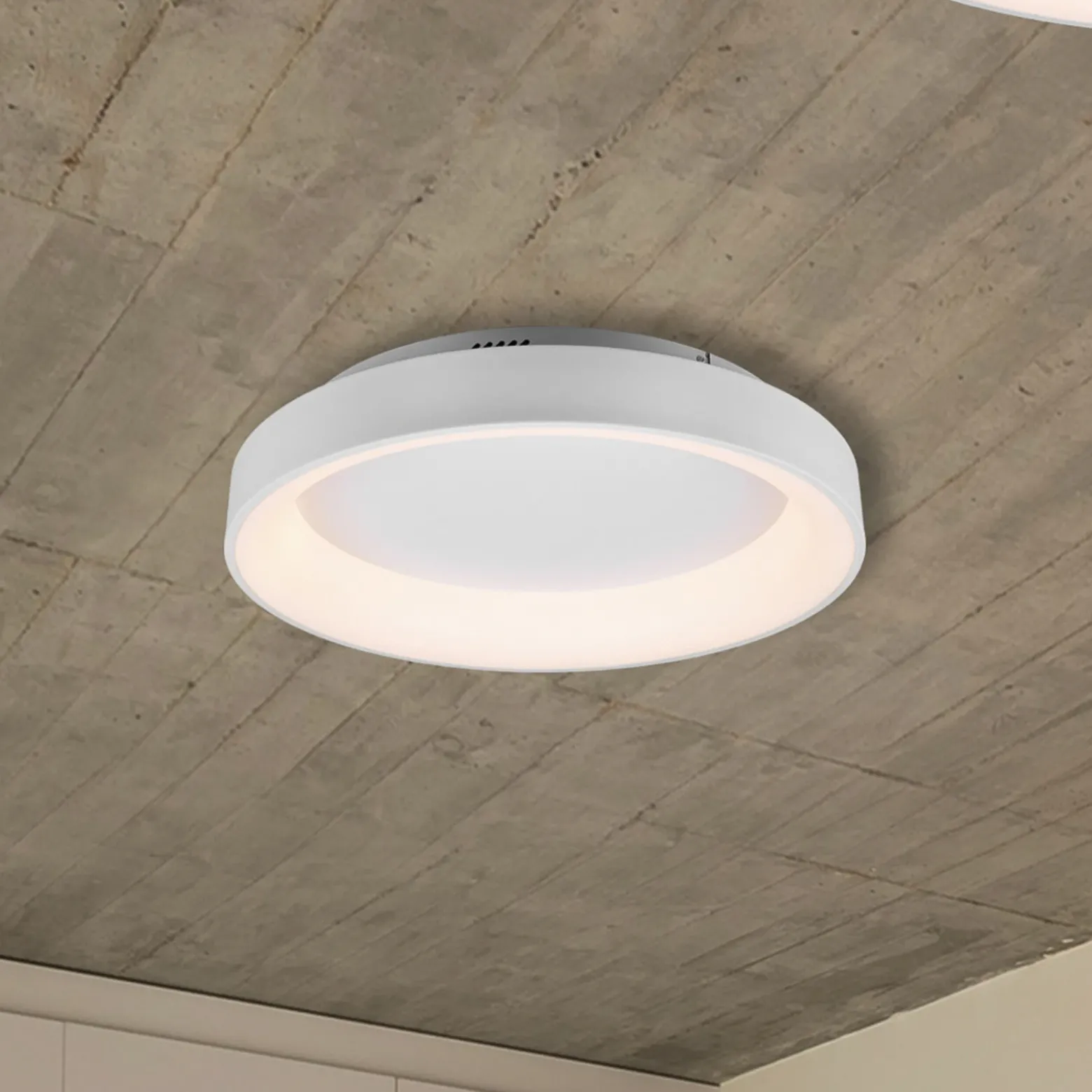Plafón LED Girona con control remoto, blanco
