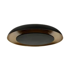 Plafón LED Golden Veil, negro/dorado, atenuable, metal