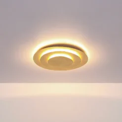 Plafón LED Heda, Ø 35 cm, dorado, metal