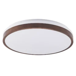 Plafón LED Hudsona de Lindby, Ø 49 cm, madera, marrón