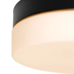 Plafón LED Ikaro negro, Ø 18 cm, metal, plástico