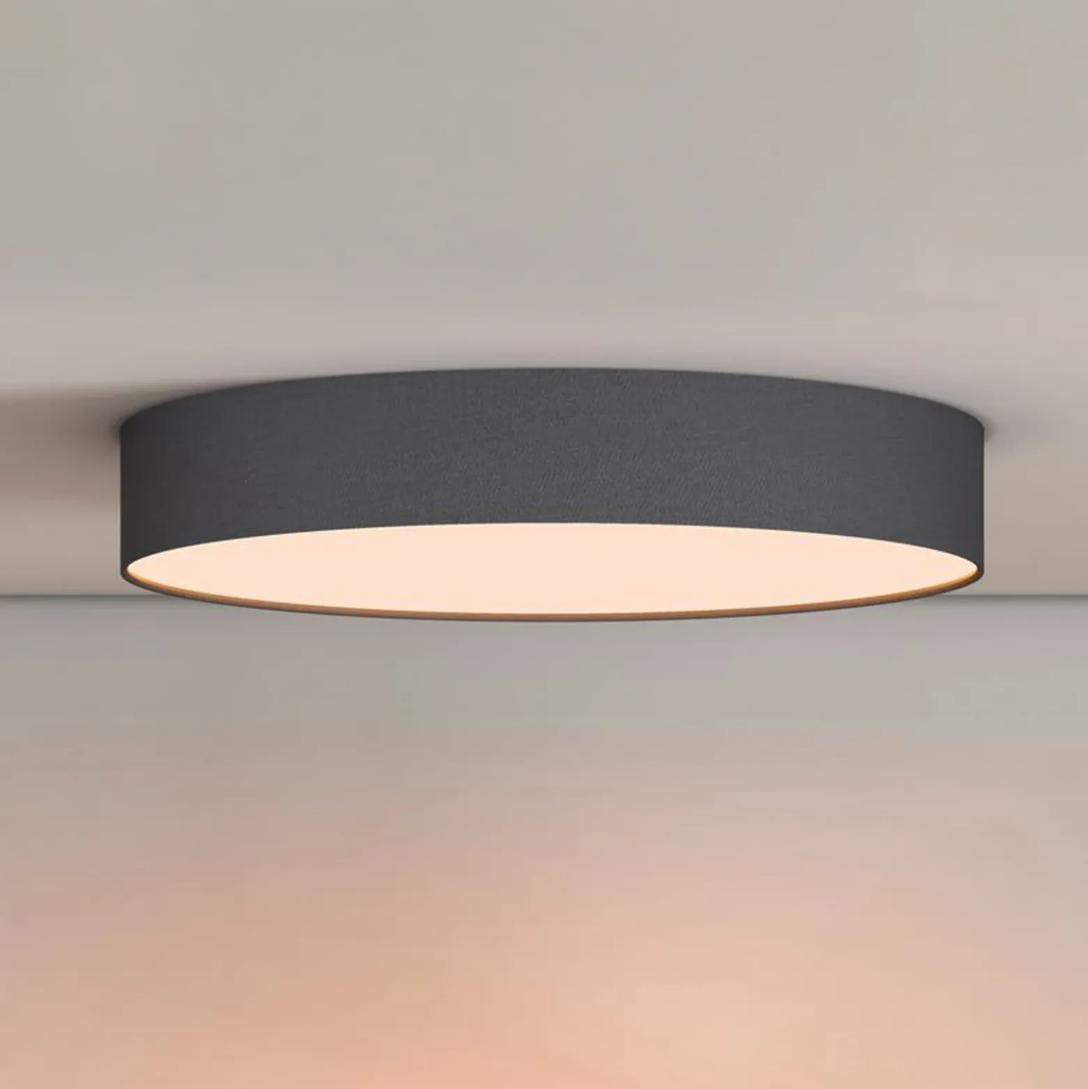 Plafón LED inteligente Calex Fabric, Ø 40 cm, RGBW, atenuable