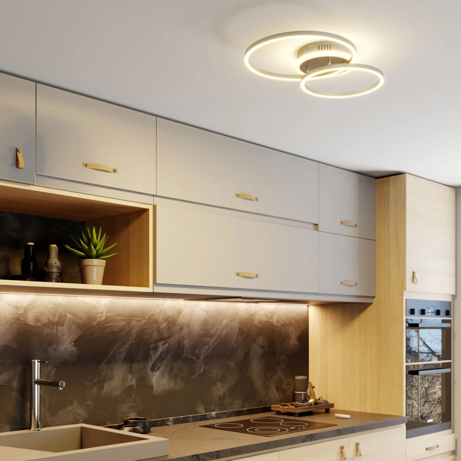 Plafón LED inteligente Lindby Smart Edica, 58 cm, Tuya, CCT