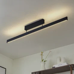 Plafón LED inteligente Lucande Mylosh, negro, CCT, Tuya