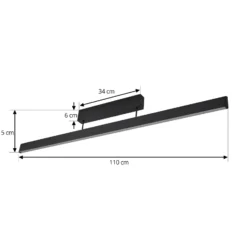 Plafón LED inteligente Lucande Mylosh, negro, CCT, Tuya