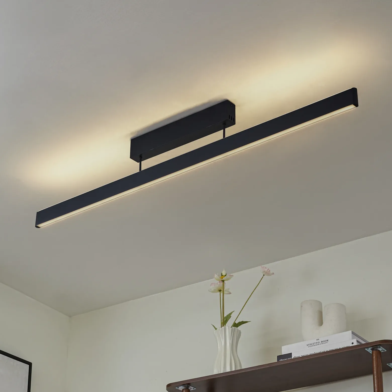 Plafón LED inteligente Lucande Mylosh, negro, CCT, Tuya