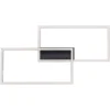 Plafón LED Iven, atenuable, negro, 60,5 x 32,5 cm
