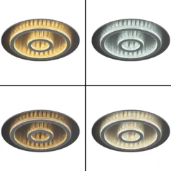 Plafón LED Jayden, negro/antracita, CCT, atenuable